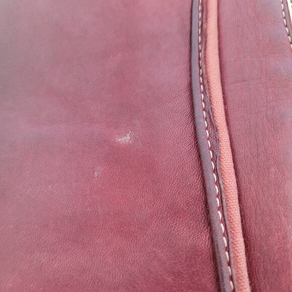 Dakota Leather Envelope Wallet Burgundy Red Boho Continental Rustic Large Soft - Picture 8 of 11